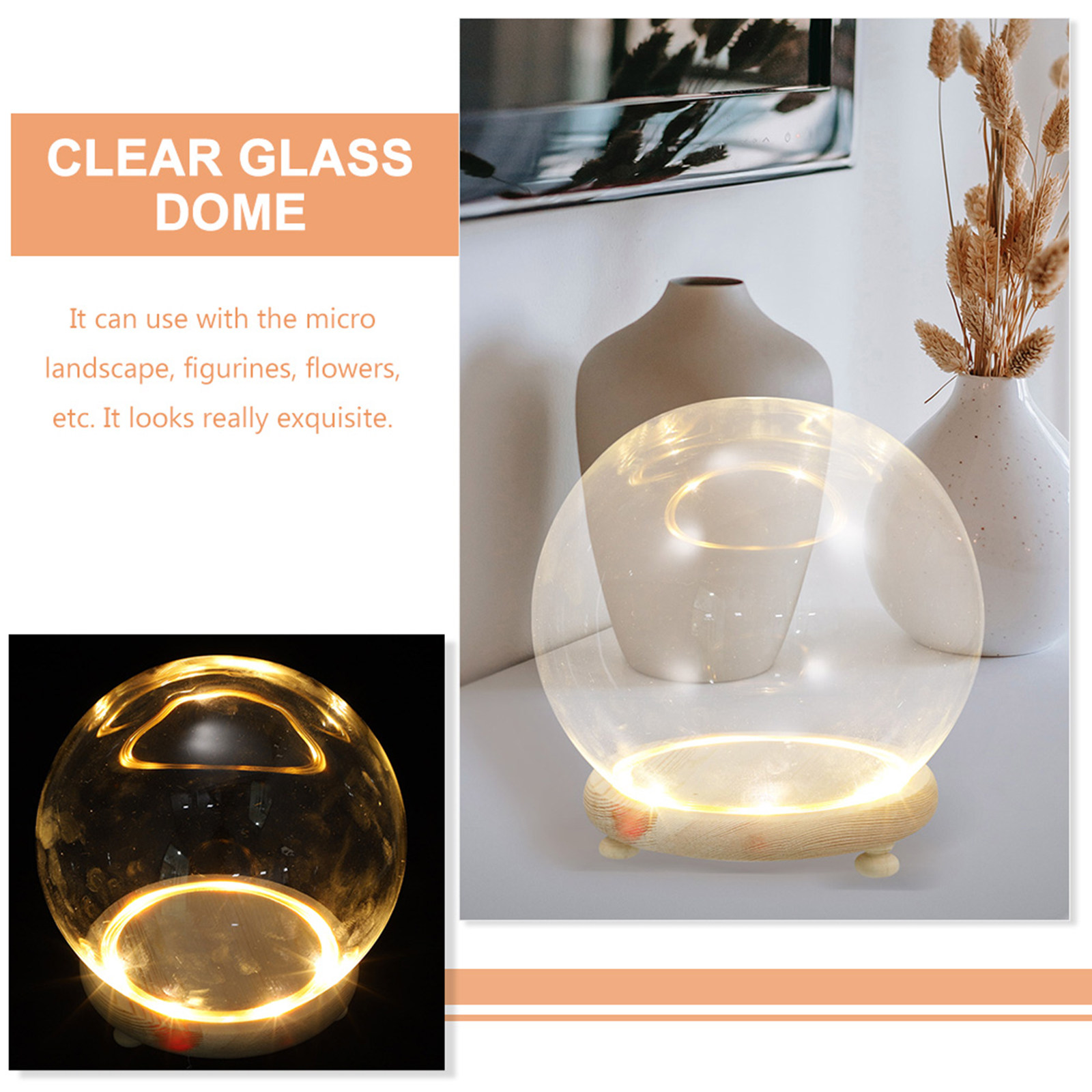 불멸의 꽃, 인공 식물, 가정 및 상점 장식용 투명 유 - Plastic Dome Clear 리뷰 및 가격